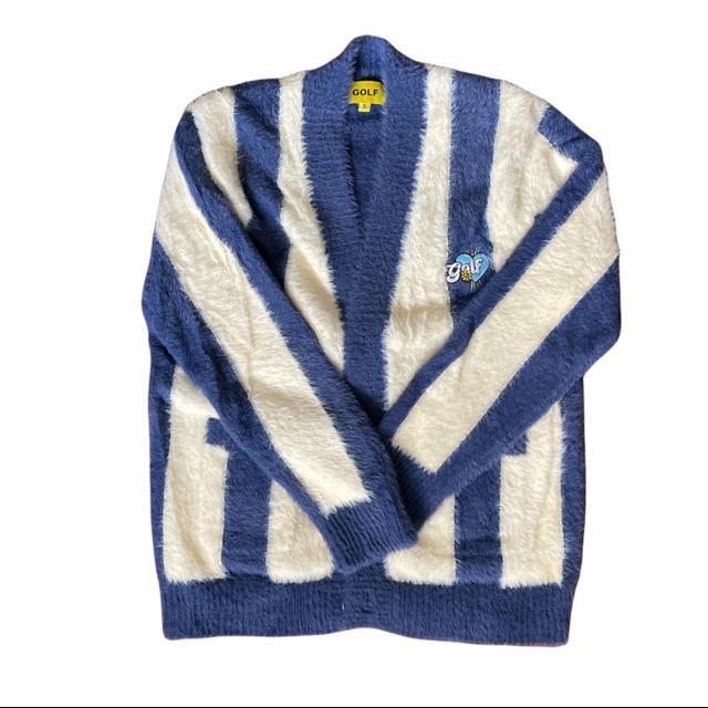 Item: Golf Wang Striped Mohair Cardigan Color:... - Depop