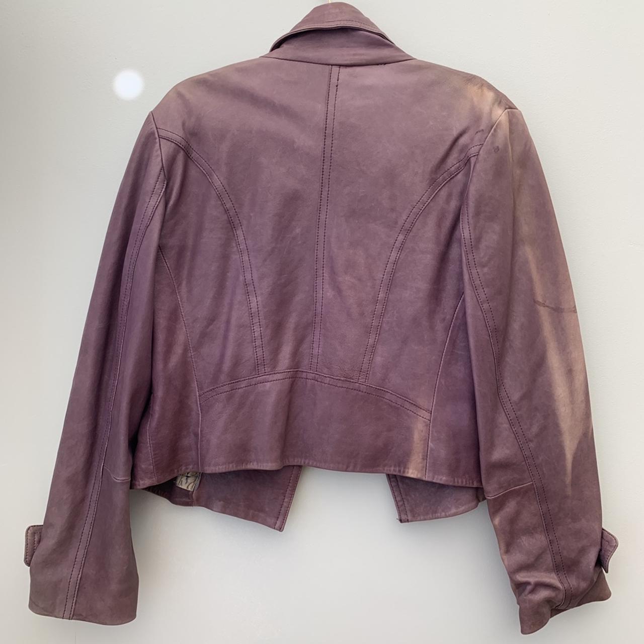 Karen millen aubergine leather on sale jacket