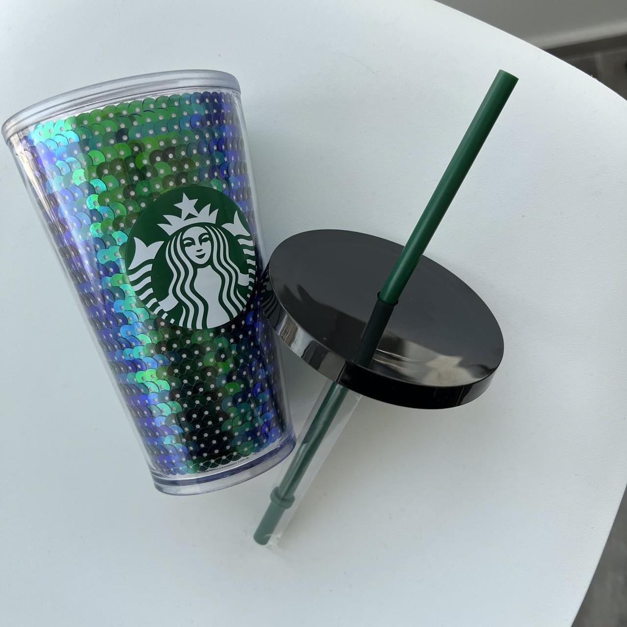 Starbucks Green Recycled Glass Cold Beverage Tumbler - Depop