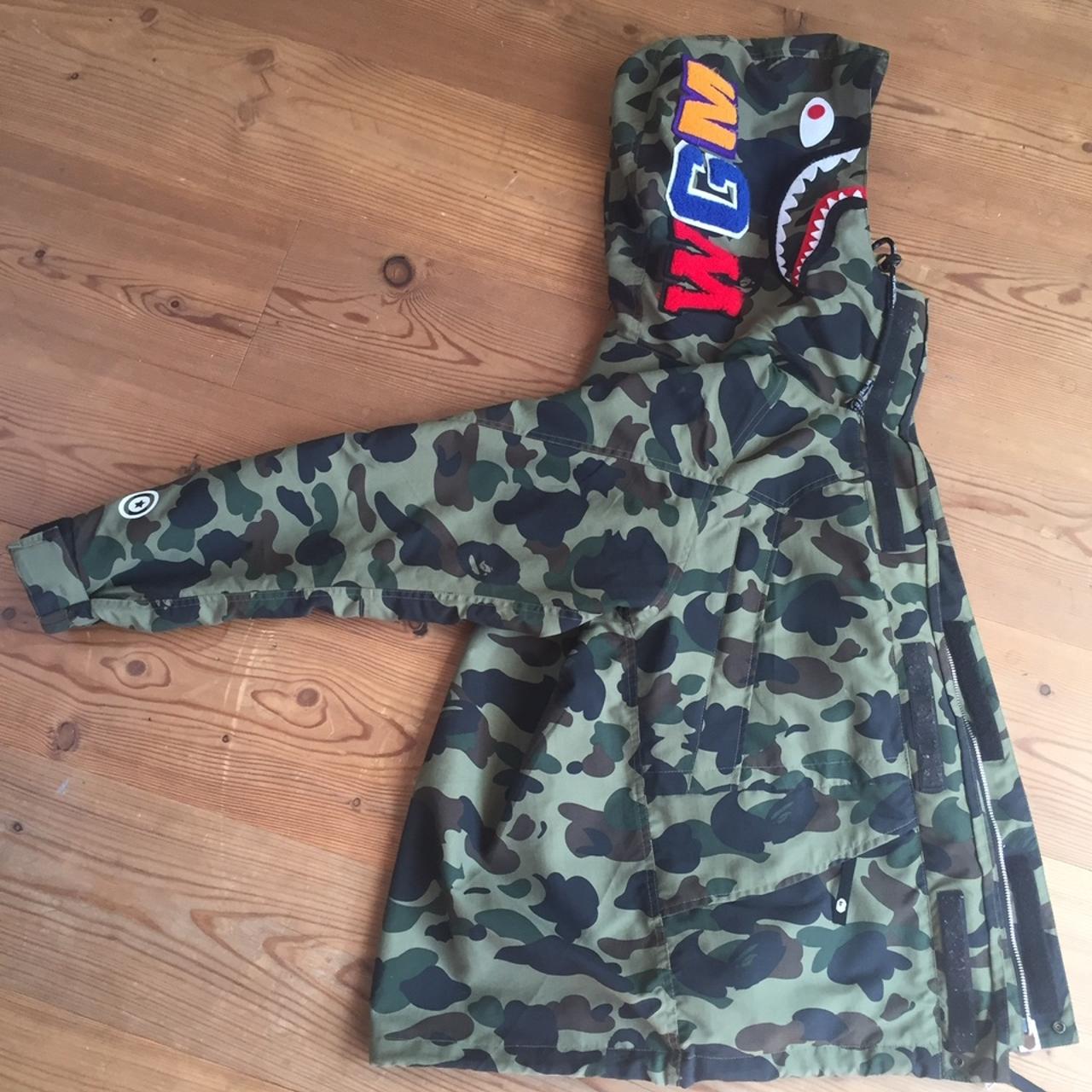 Bape 1st Camo Snowboard Jacket Shark Hood really... - Depop