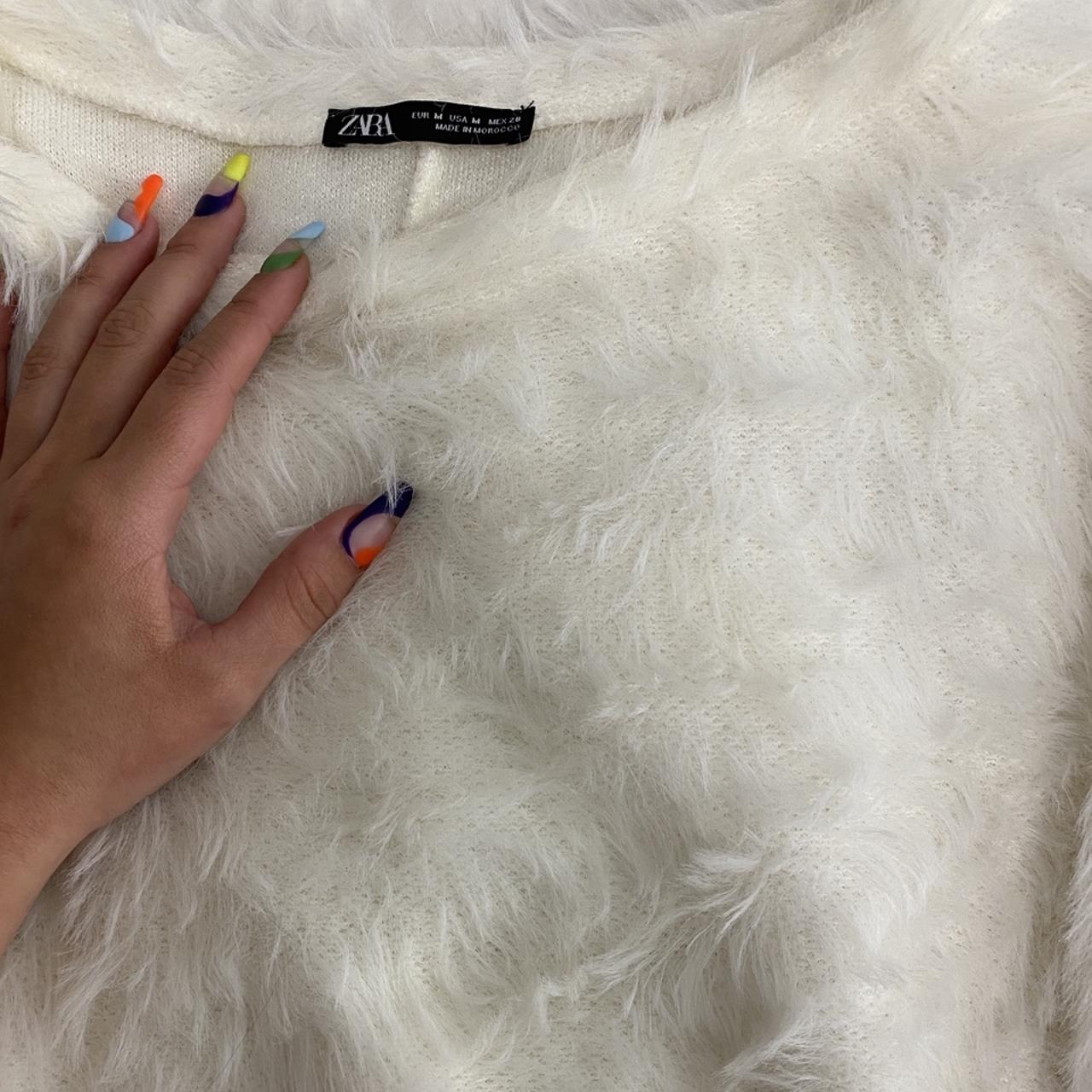 white fur sweater zara