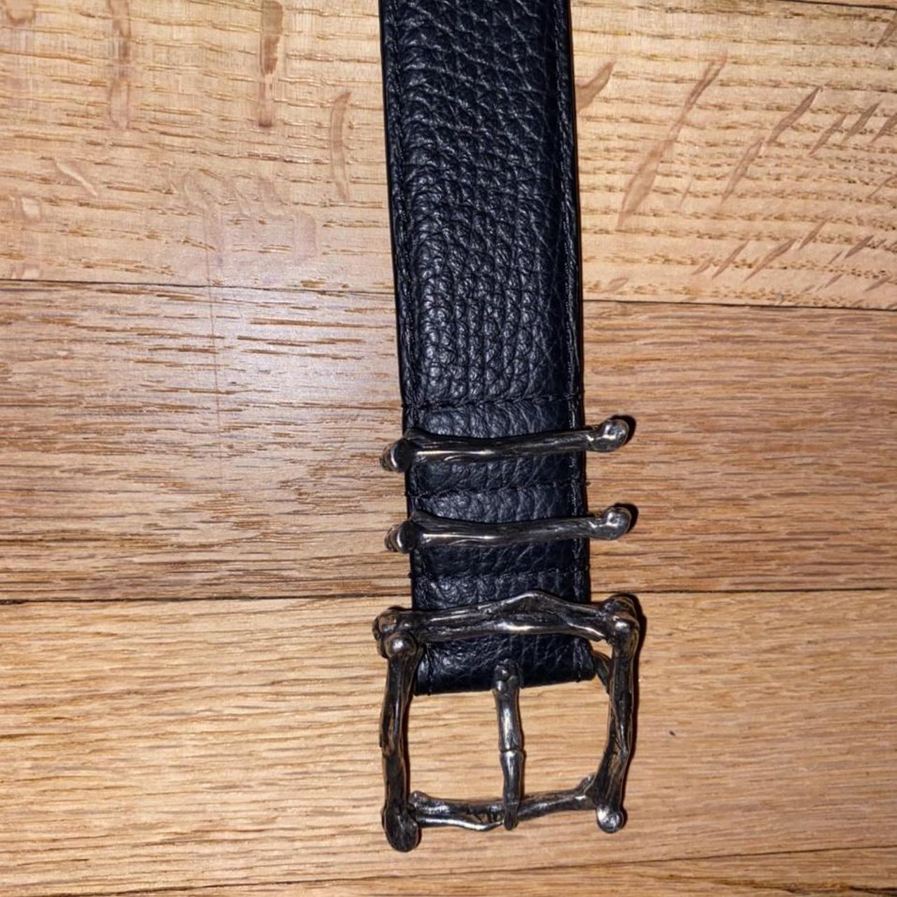 AMIRI Bones-buckle leather belt - Black
