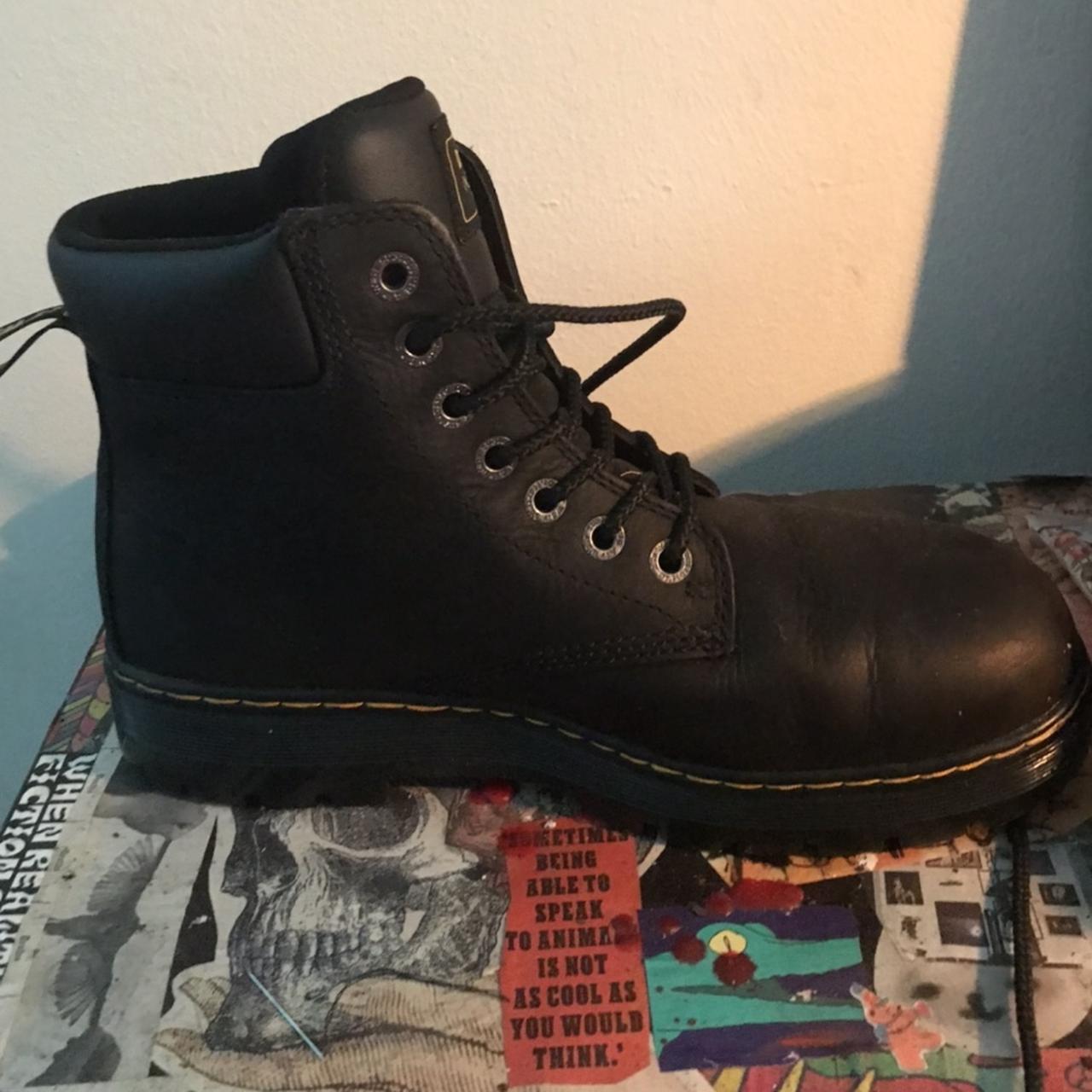 Dr Martens Industrial steel toe black boots. only... - Depop