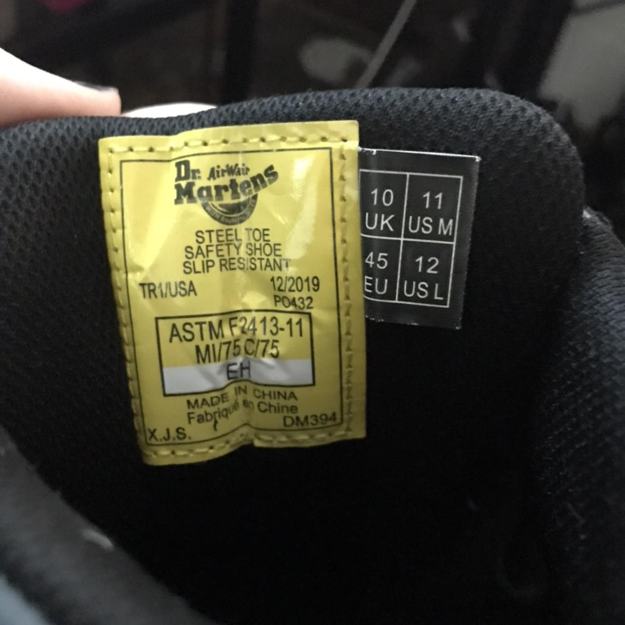 Dr Martens Industrial steel toe black boots. only... - Depop