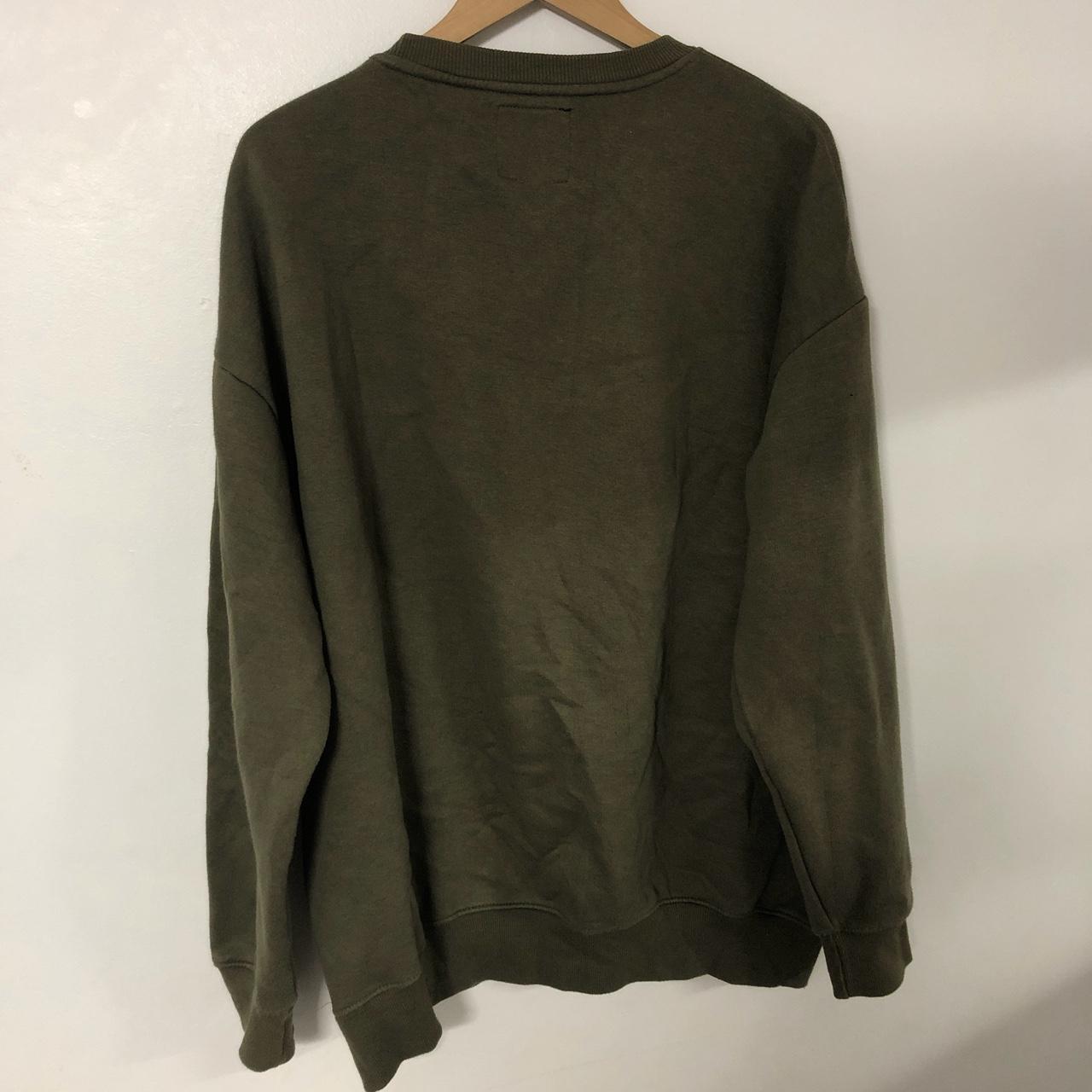 Mens bottle green crew neck sweatshirt from Boohoo... - Depop