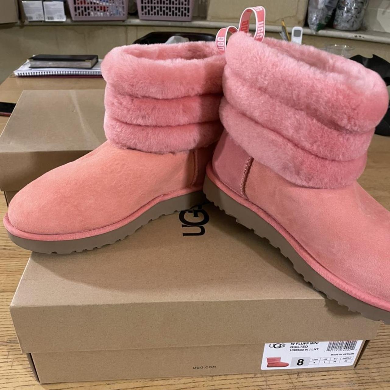 Pink ugg deals fluff boots