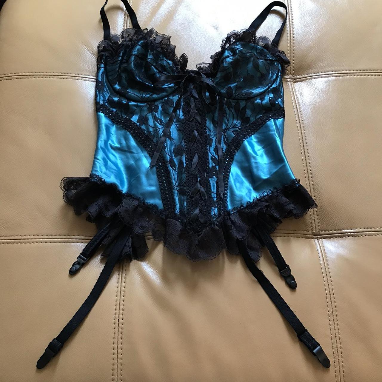 Fredericks of Hollywood corset/bustier satin & lace - Depop