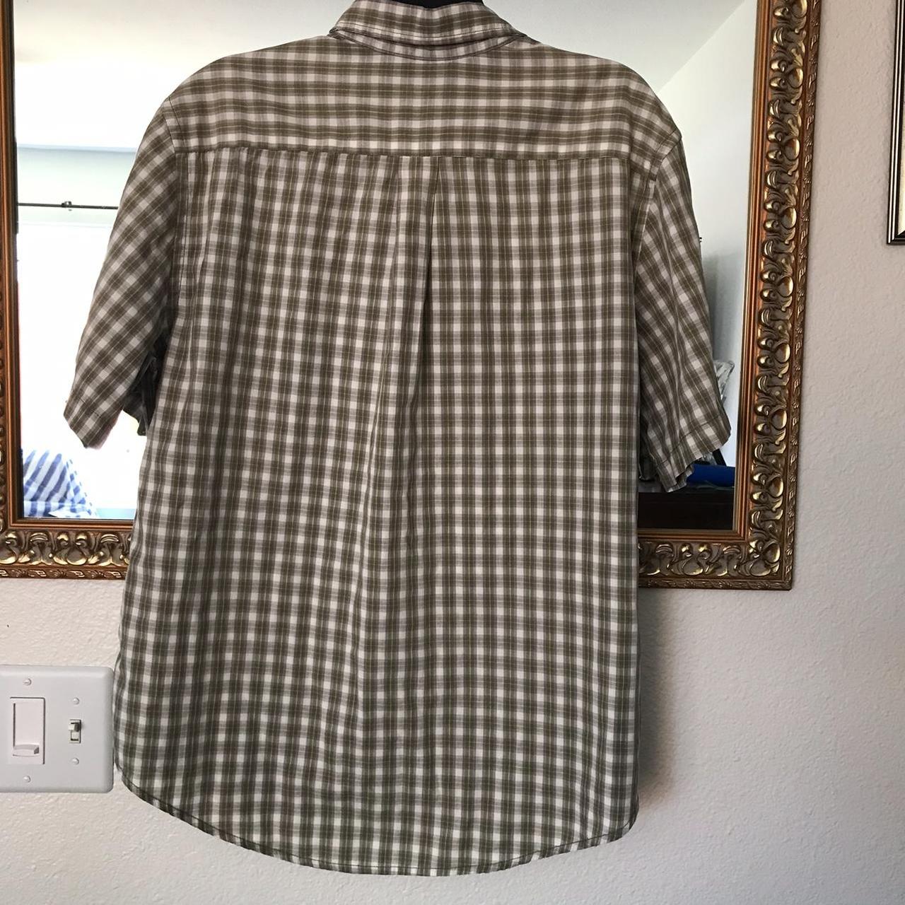 Merona button down olive green small plaid... Depop