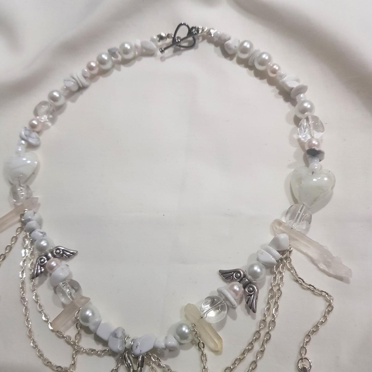 howlite white rabbit necklace ♡ handmade by me... - Depop