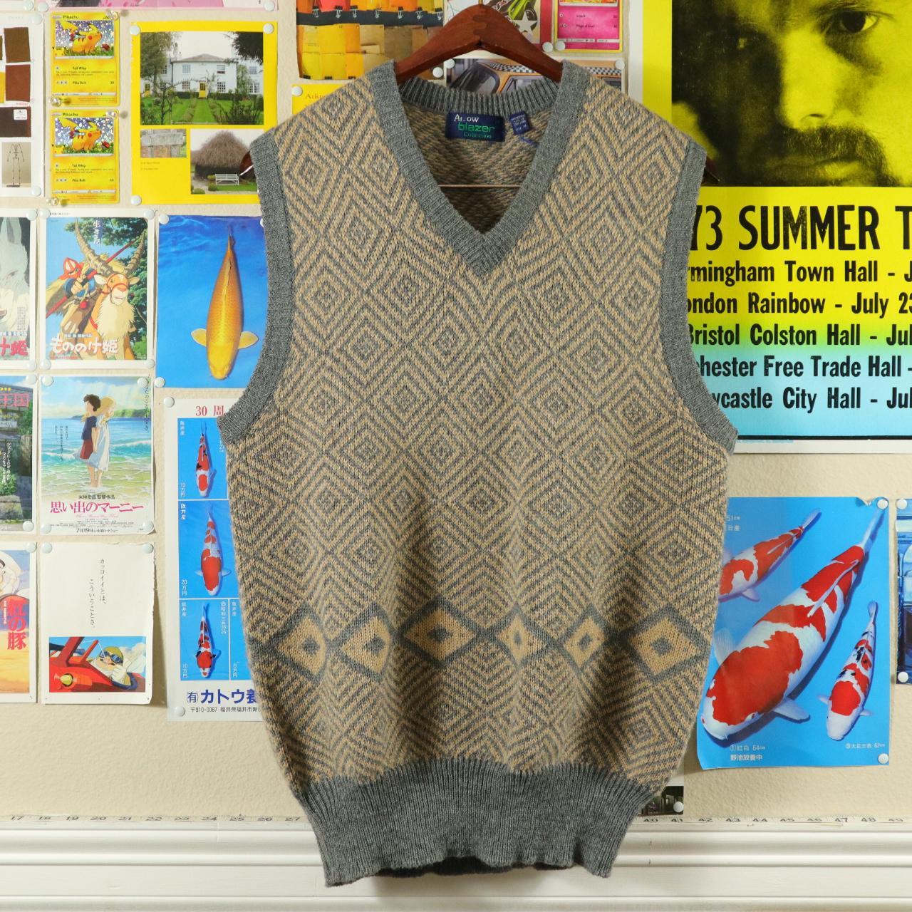 Vintage 90s Essential Knit Sweater Vest In good... - Depop