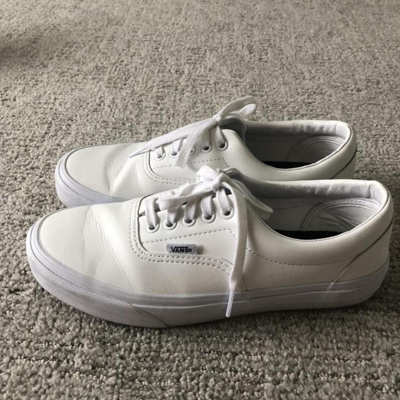 vans white leather trainers