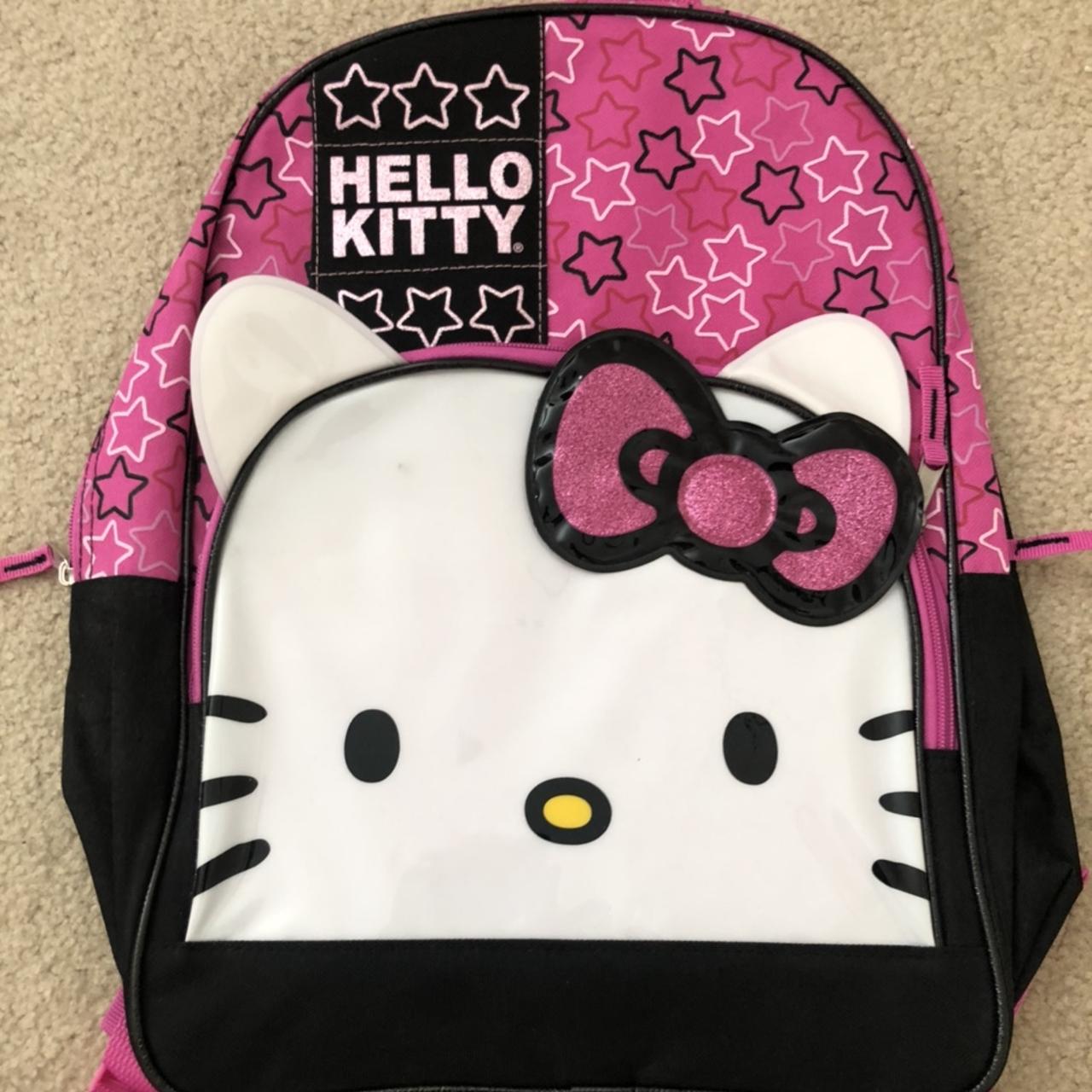 Hello Kitty Hot Pink And Black Backpack Big Enough - Depop