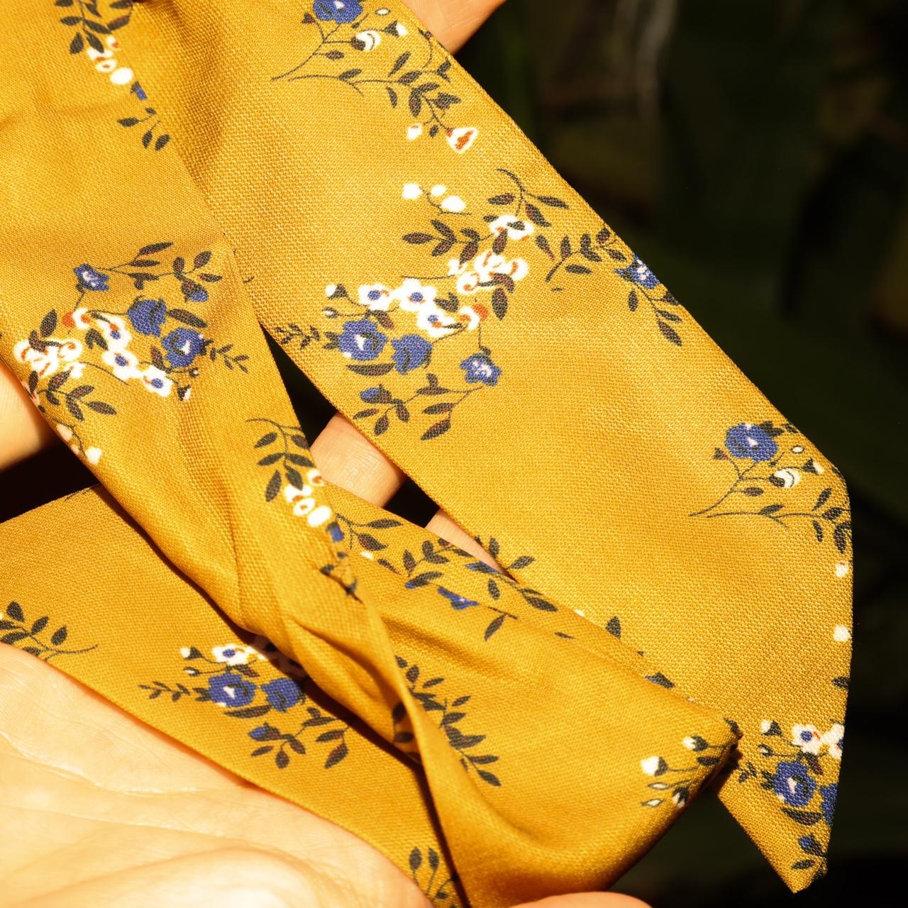 LIL BB MUSTARD YELLOW FLORAL TWILLY // HEAD SCARF... Depop