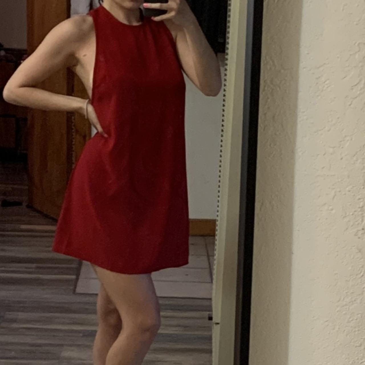 Red shift trapeze crepe dress from American apparel