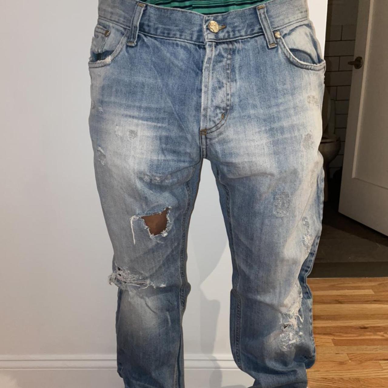 Versace Men's Blue Jeans Depop