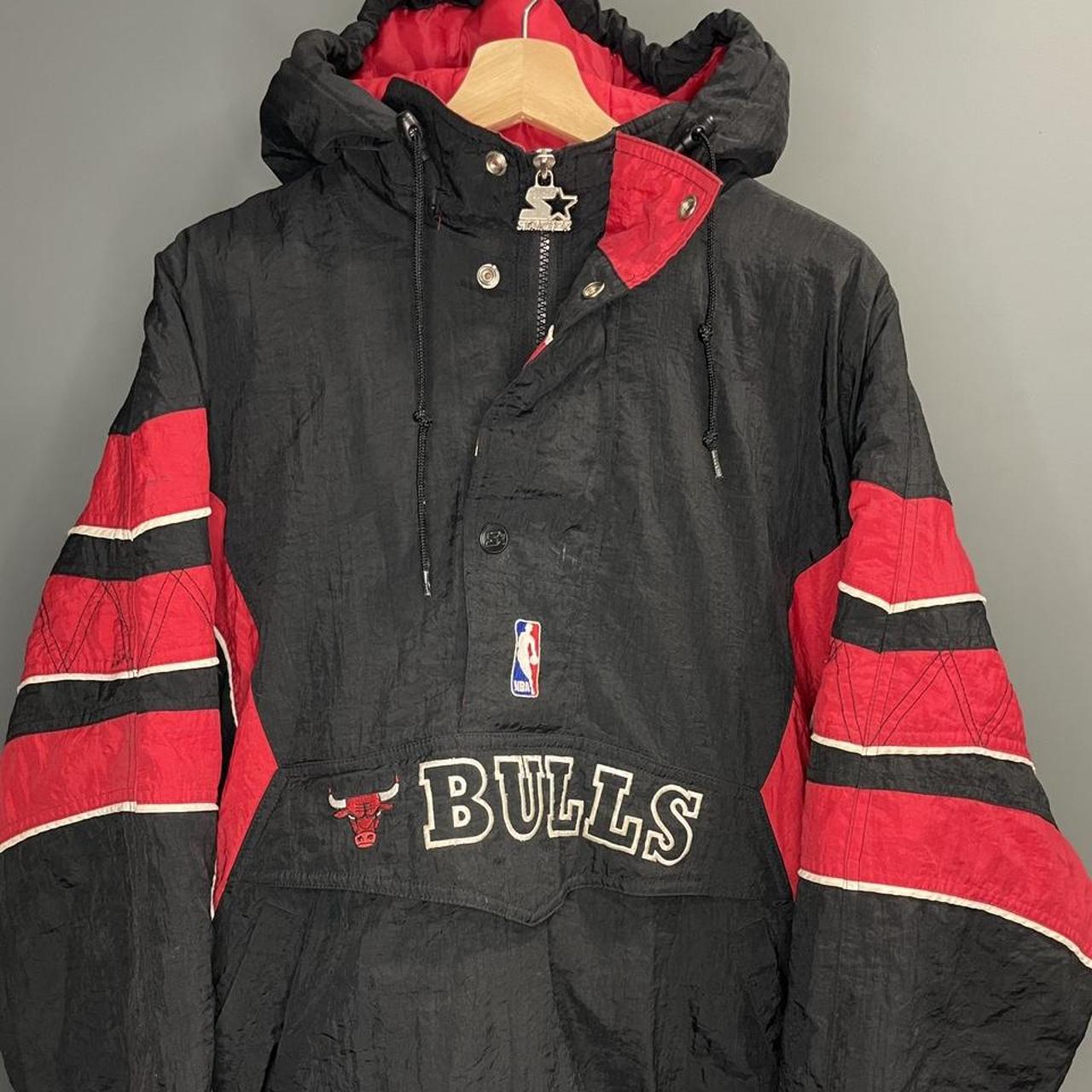 Vintage chicago bulls starter best sale pullover jacket