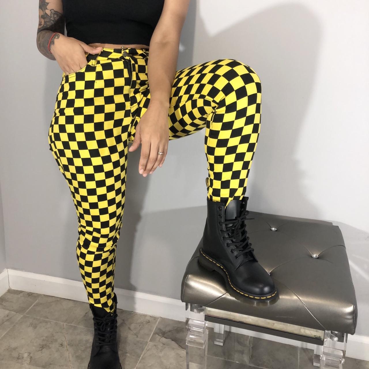 High Rise Skinny Checkered Pants 🏁⚠️ Brand New with... - Depop