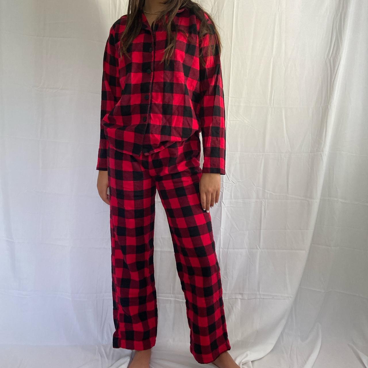 Brandy Melville Women's Red and Black Pajamas Depop