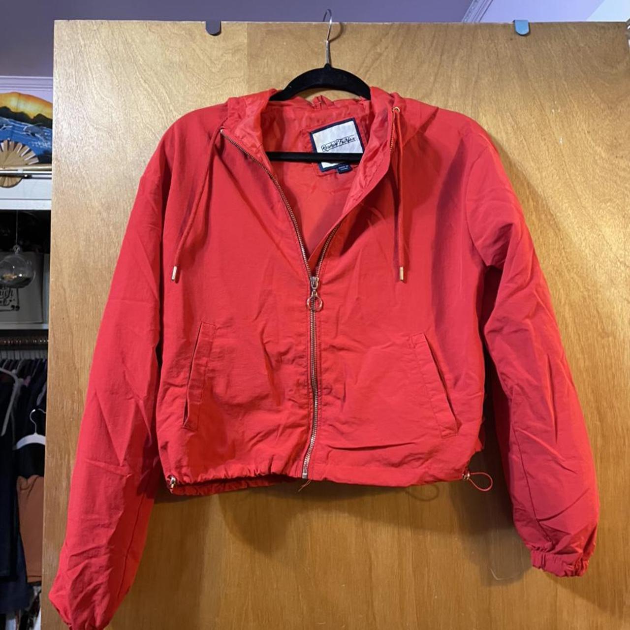 plain red windbreaker