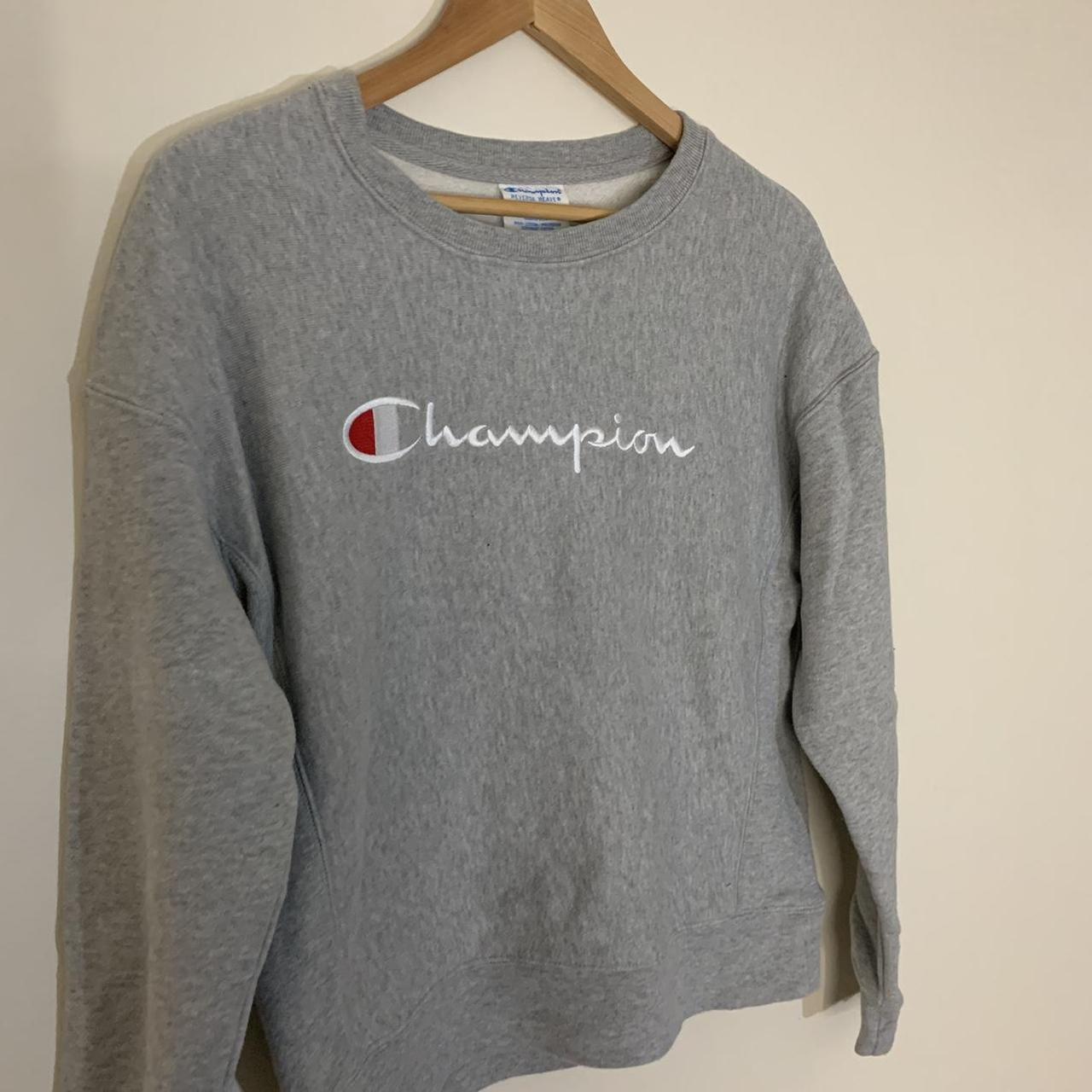 Champion Women's Grey Sweatshirt | Depop