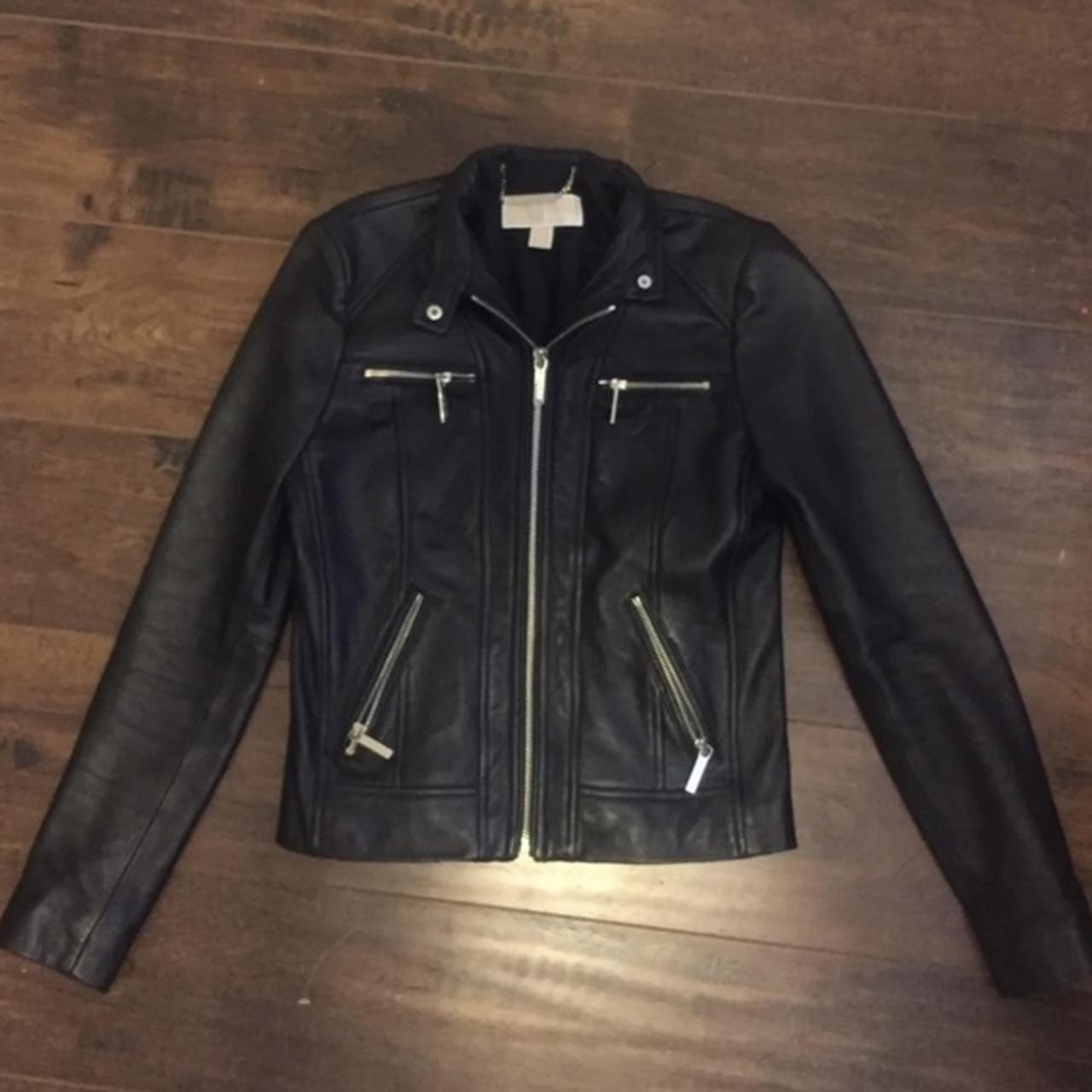 Michael Kors genuine leather biker jacket!... - Depop