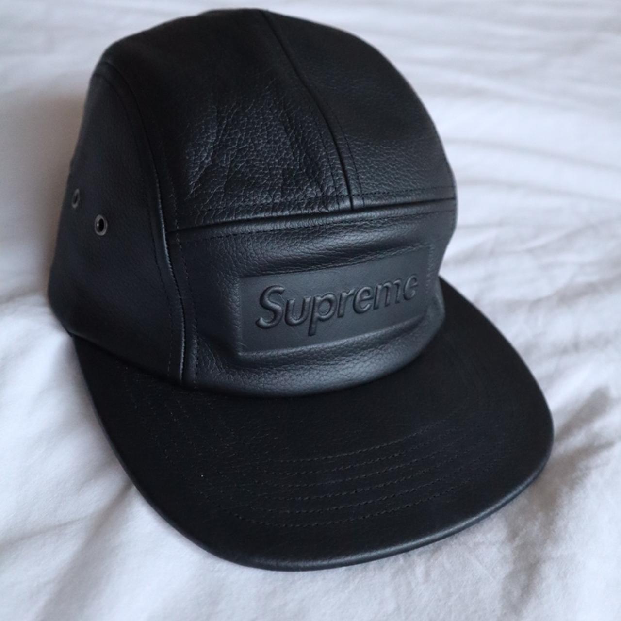 Supreme Pebbled Leather Camp Cap