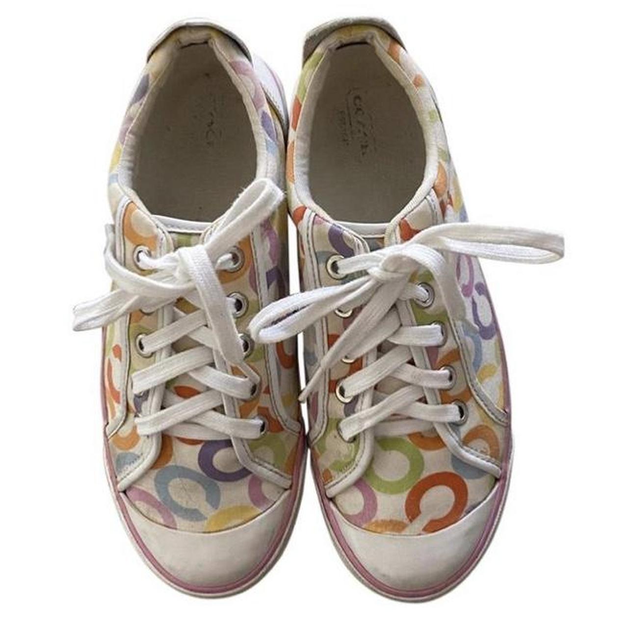 coach multi colored tennis shoes