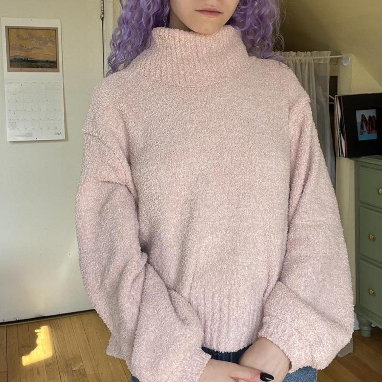 Pink Jessica Simpson fluffy turtleneck Depop