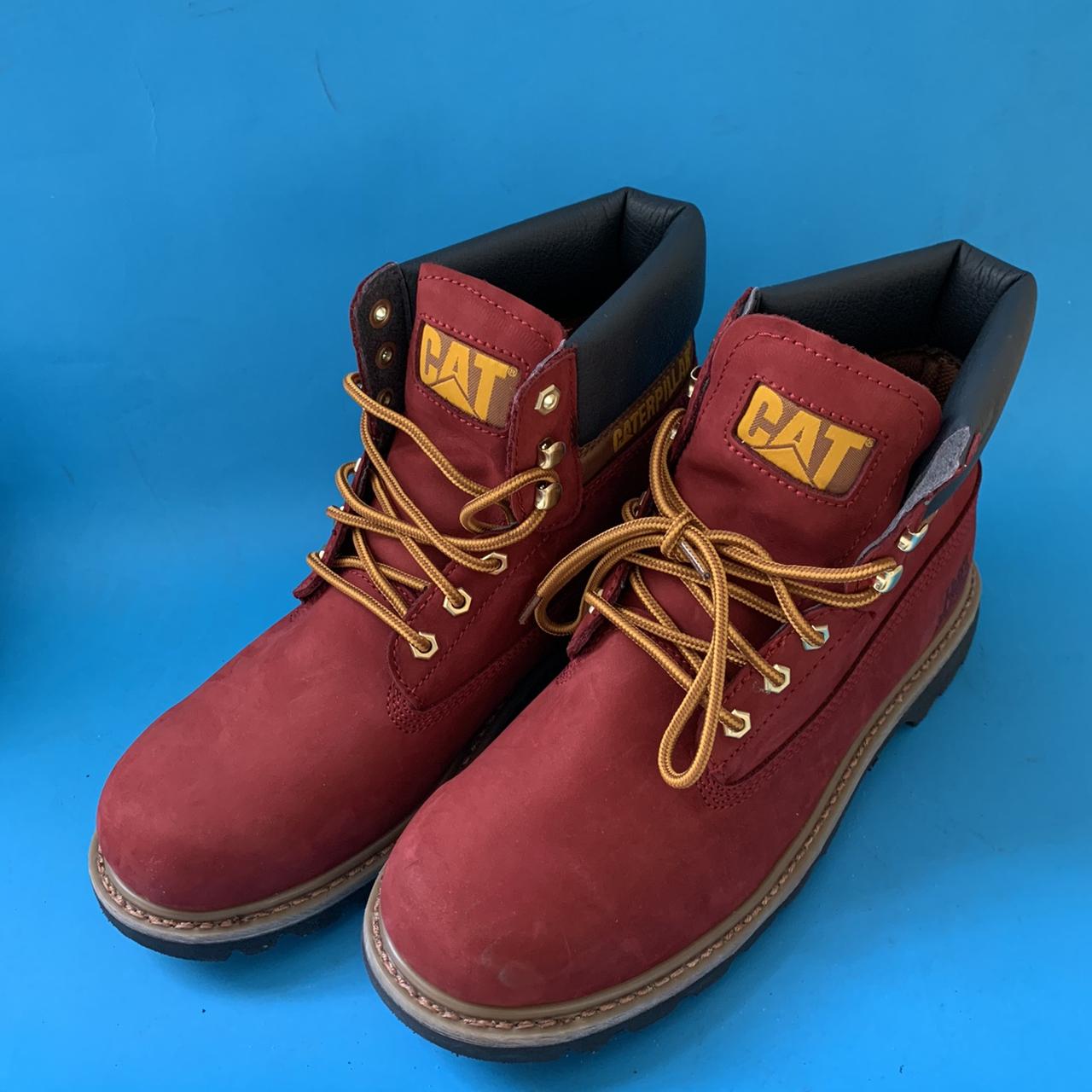 Red caterpillar boots online