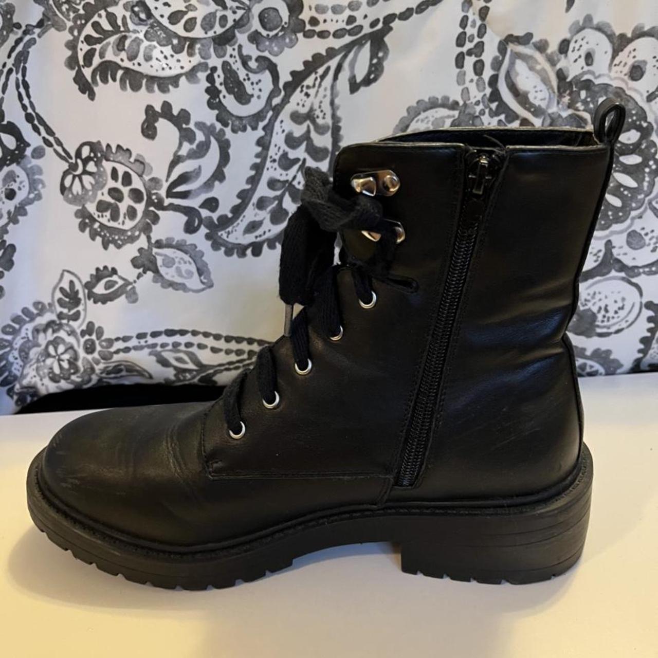 Madden Girl black combat boots with zipper and... - Depop