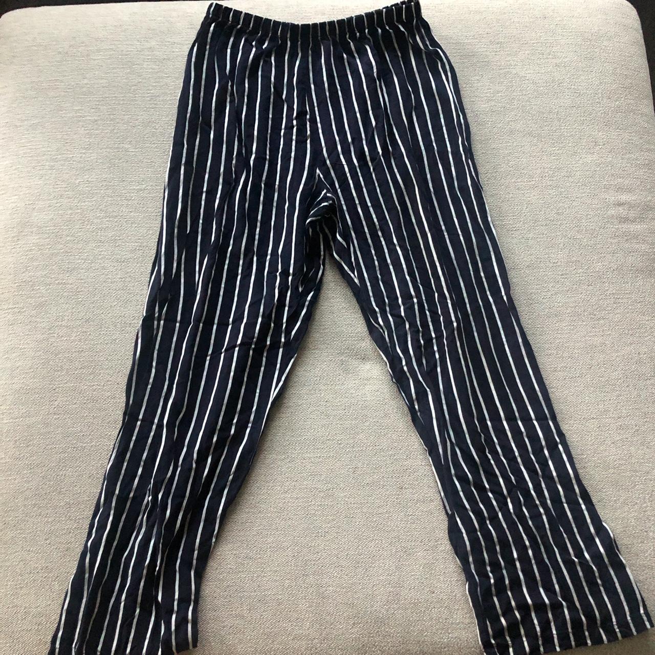 striped brandy melville frankie pants • super... - Depop