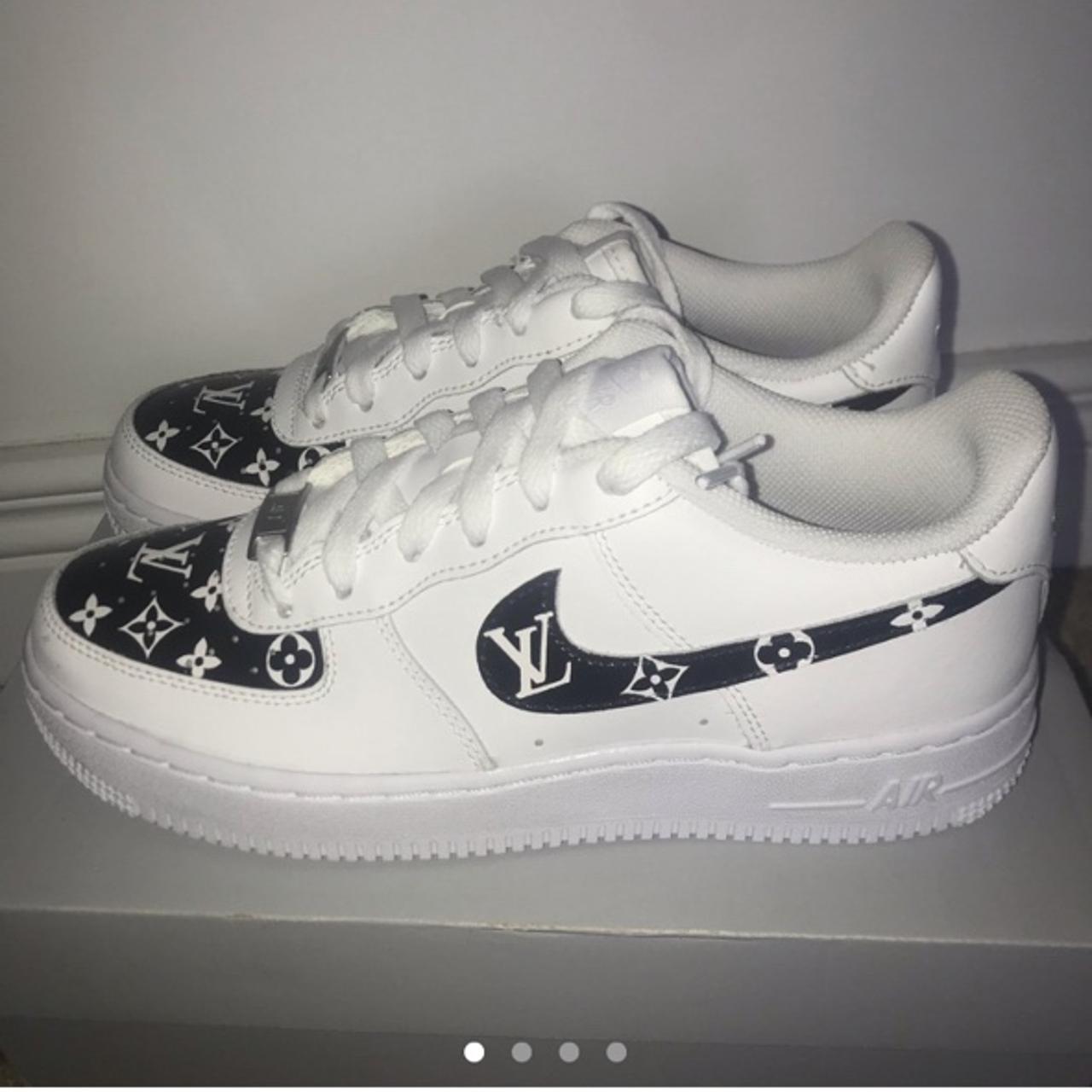 Nike Air force 1 Custom w/ Louis Vuitton - Depop