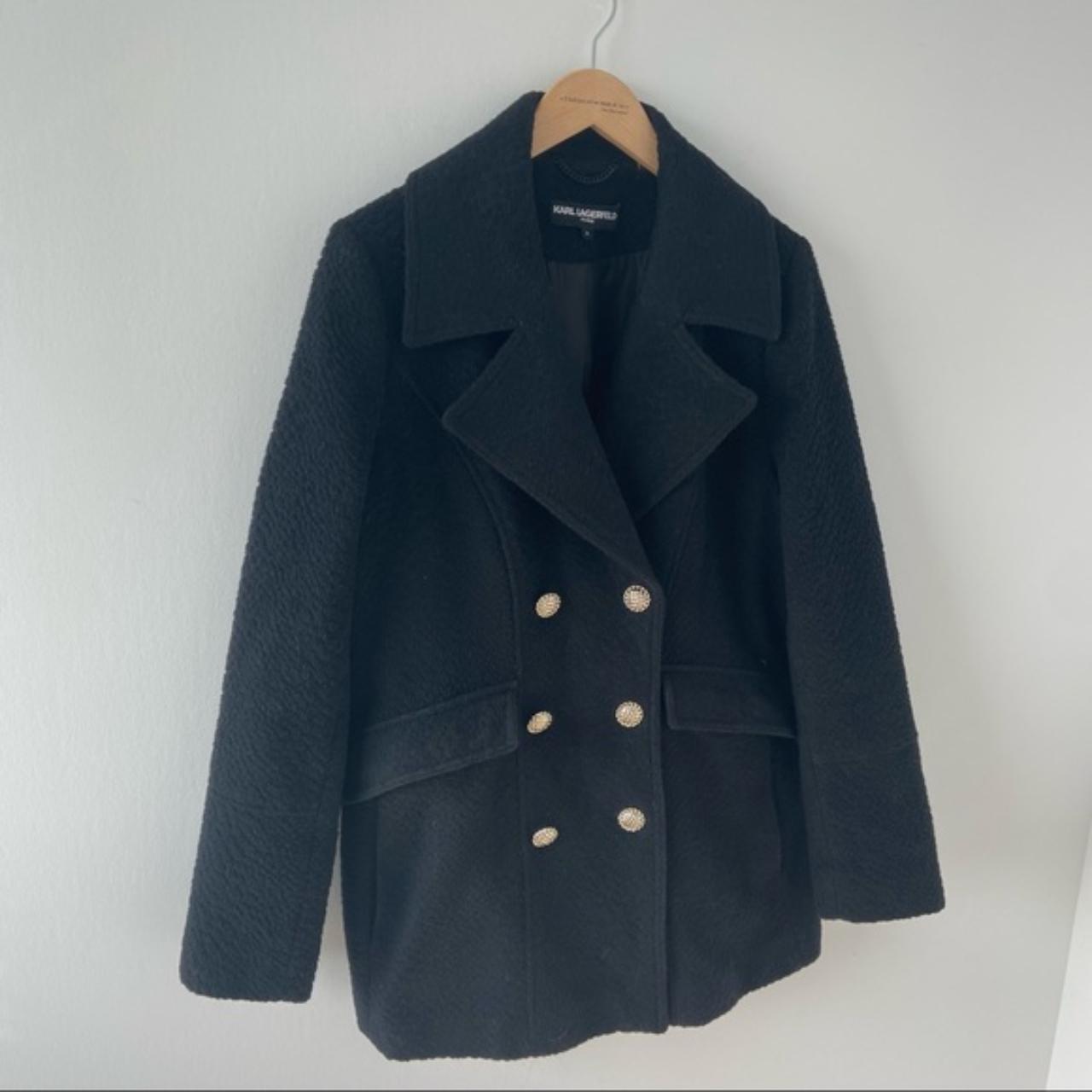 Karl Lagerfeld wool pea coat In very good... - Depop