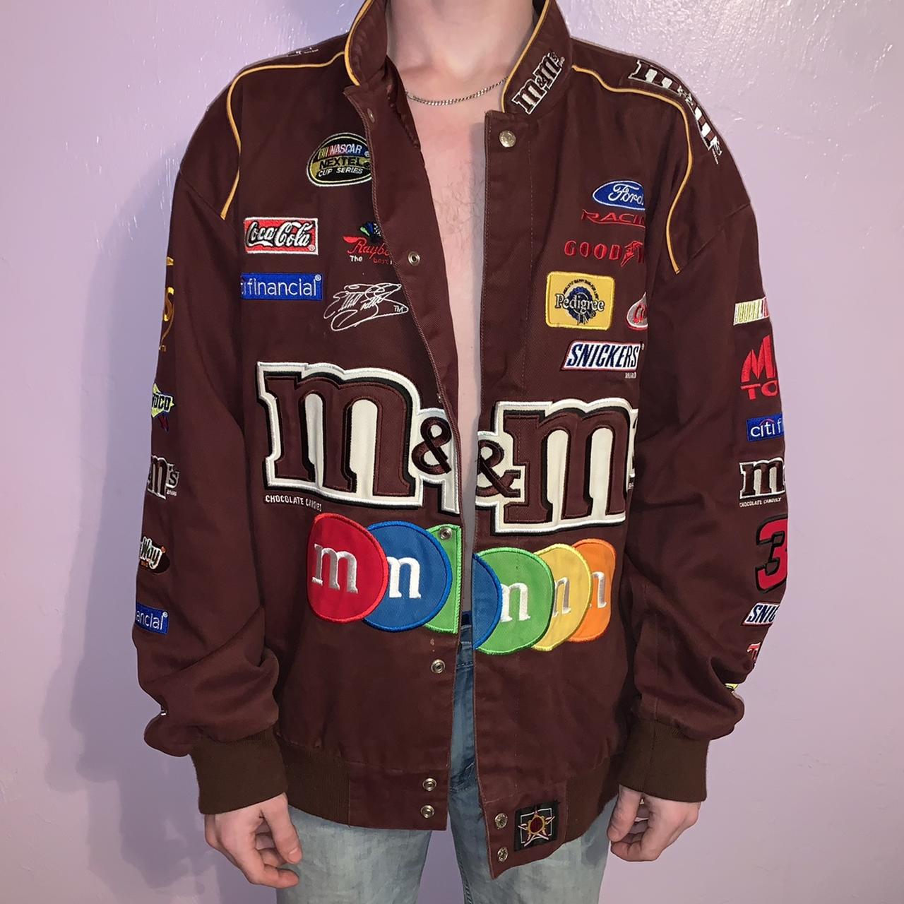 m&m nascar jacket brown