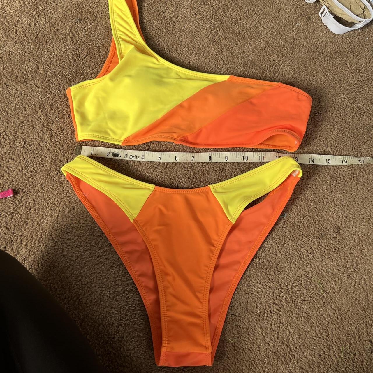 Women's Yellow and Orange Bikinis-and-tankini-sets | Depop