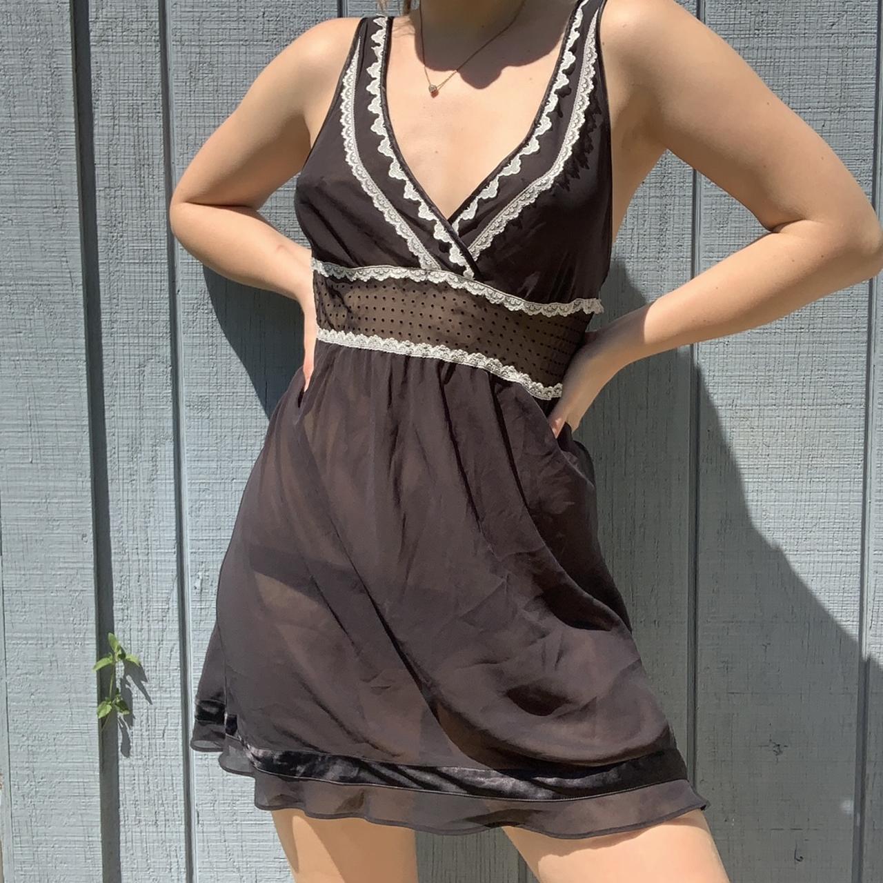 Victoria Secret black mesh lingerie slip🖤 size... - Depop