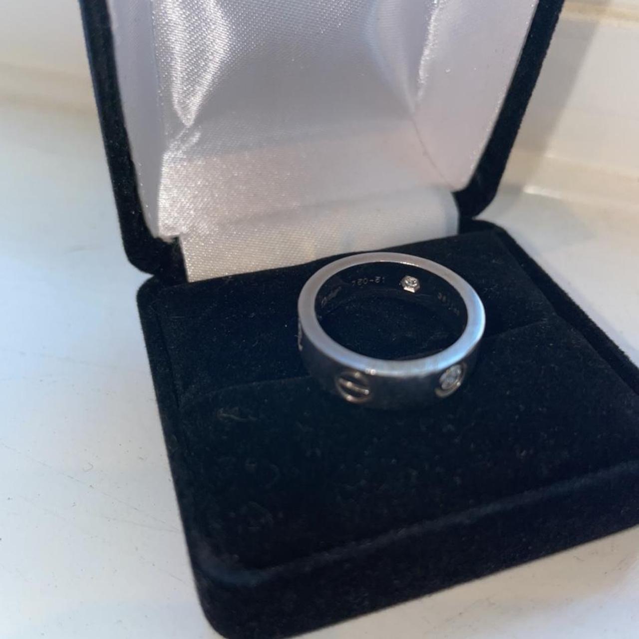 Original Cartier 18K White Gold 3 Diamond Love Ring.... - Depop