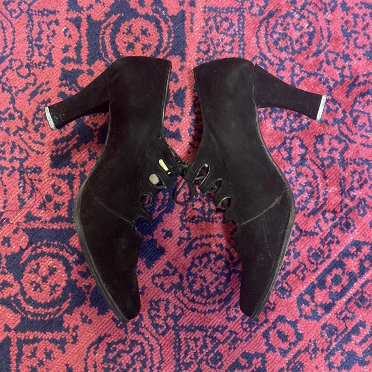 1980s does 1940s style shoes. Black suede and in... - Depop