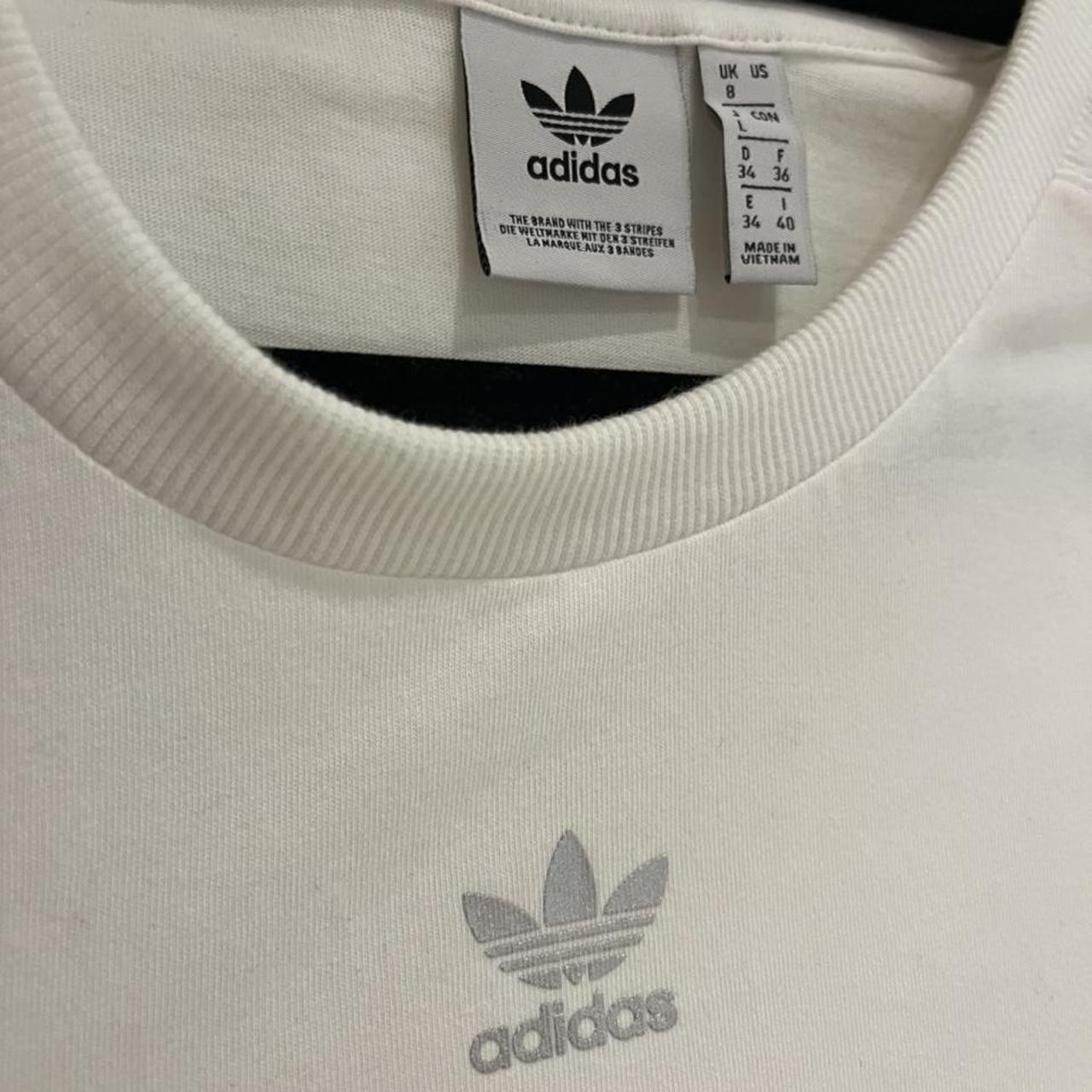 ADIDAS limited edition white logo t-shirt with mesh... - Depop