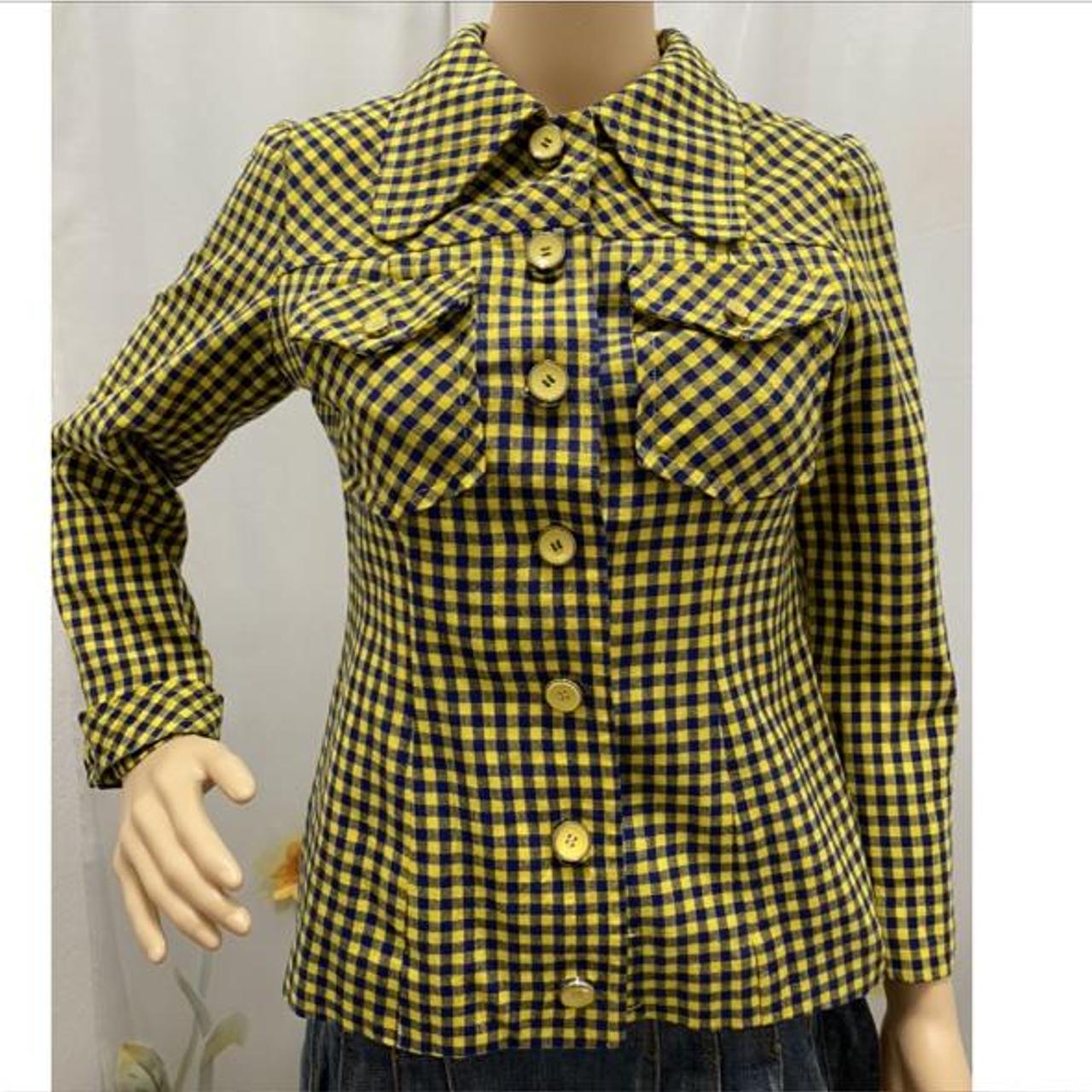 Vintage 70’s Dog Ear Collar Gingham Blazer. Amazing... Depop