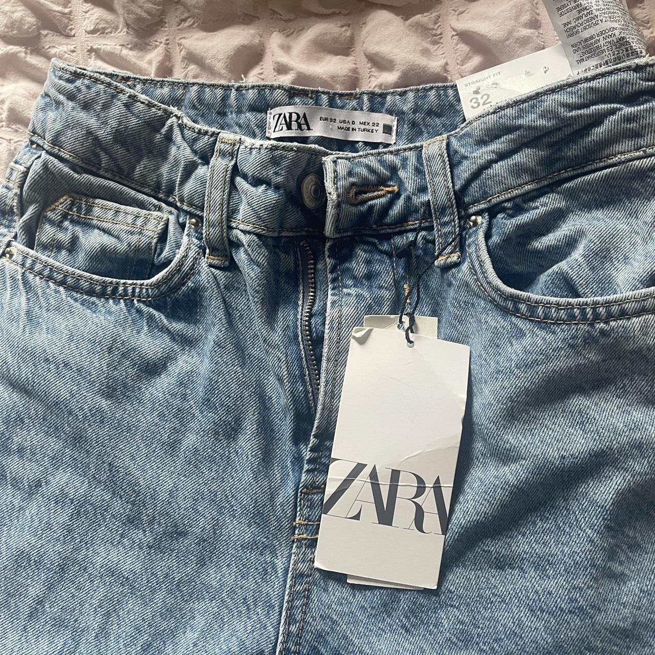 zara straight leg jeans, brand new with tags on... - Depop