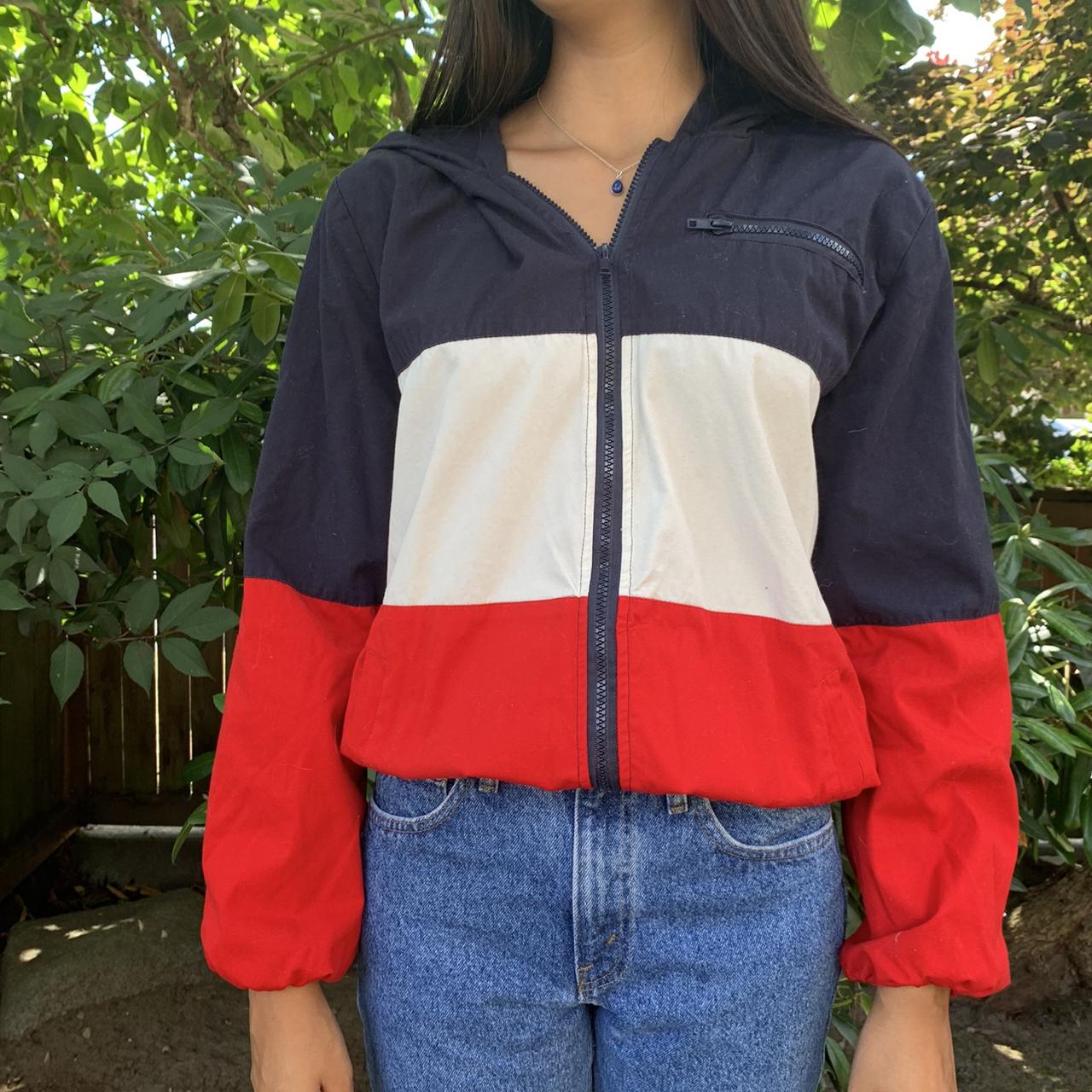 Brandy melville jacket red white blue hotsell