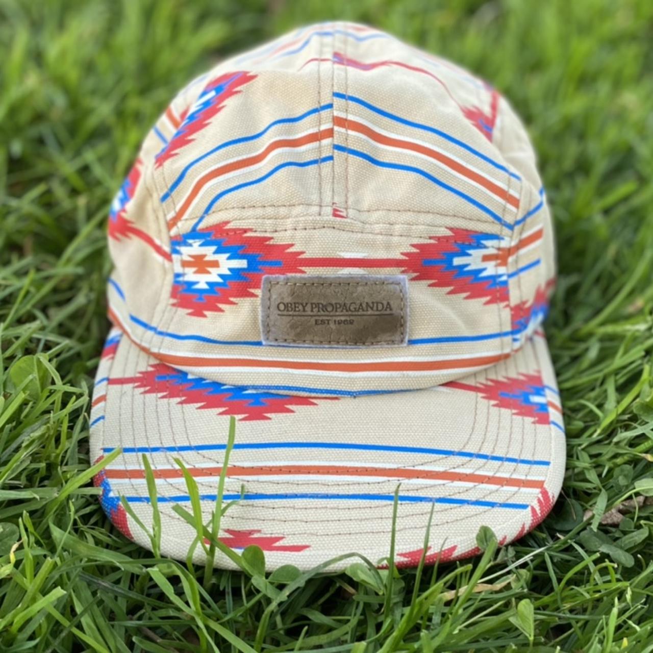 Obey Men's Cream and Red Hat