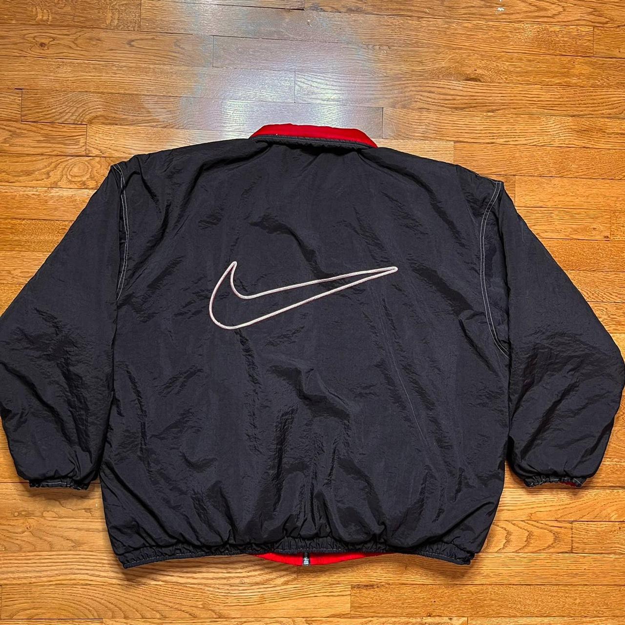 Vintage Nike reversible jacket in black and... - Depop