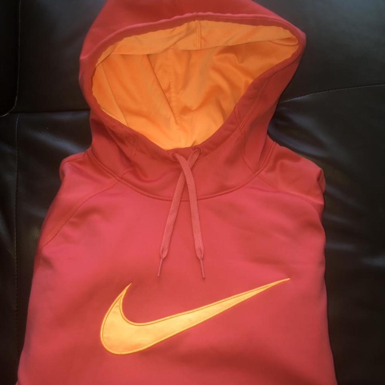 Nike Women's Orange and Pink Hoodie | Depop