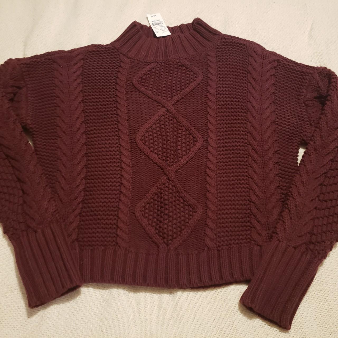 Pac Sun LA Hearts cable knit sweater, burgundy,