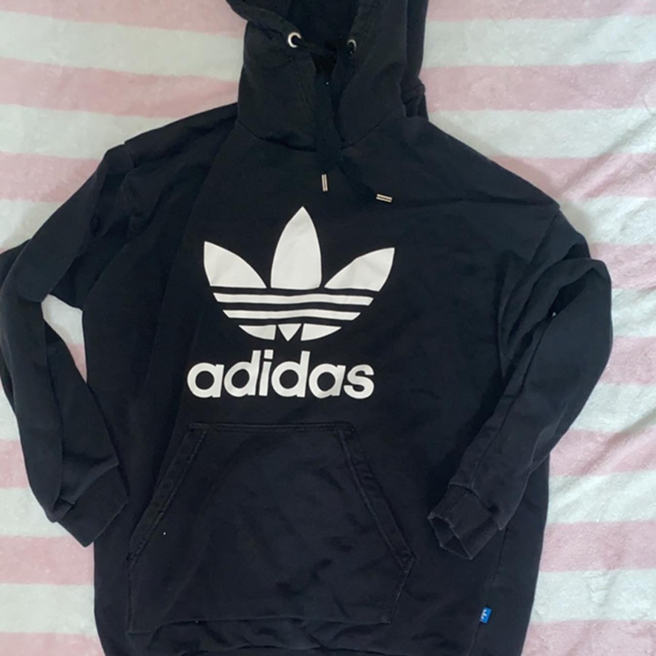 Oversized adidas hoodie size medium I'm 5'4 and it... - Depop