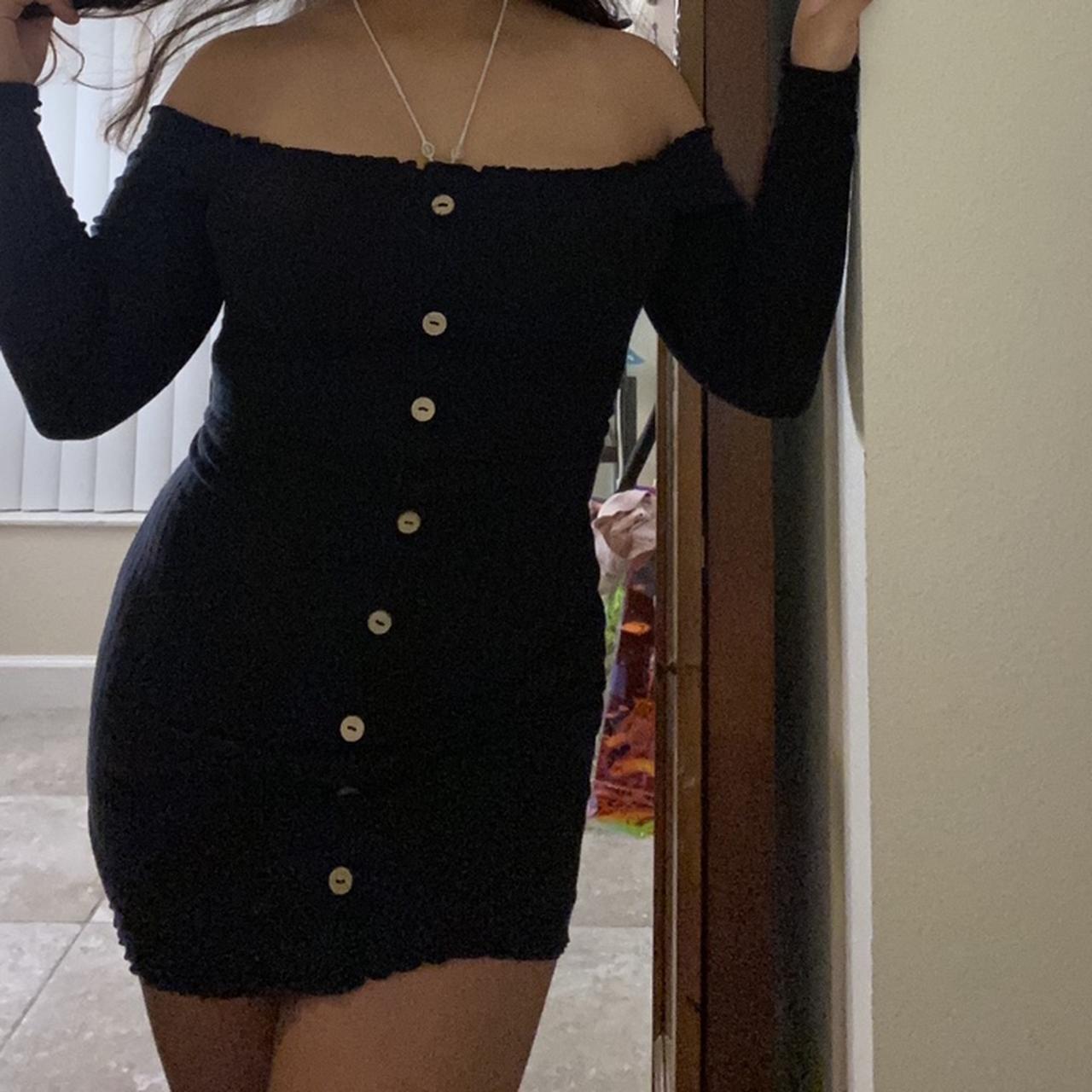 Fashion nova Black bodycon Jacklyn Off Shoulder Mini. Depop