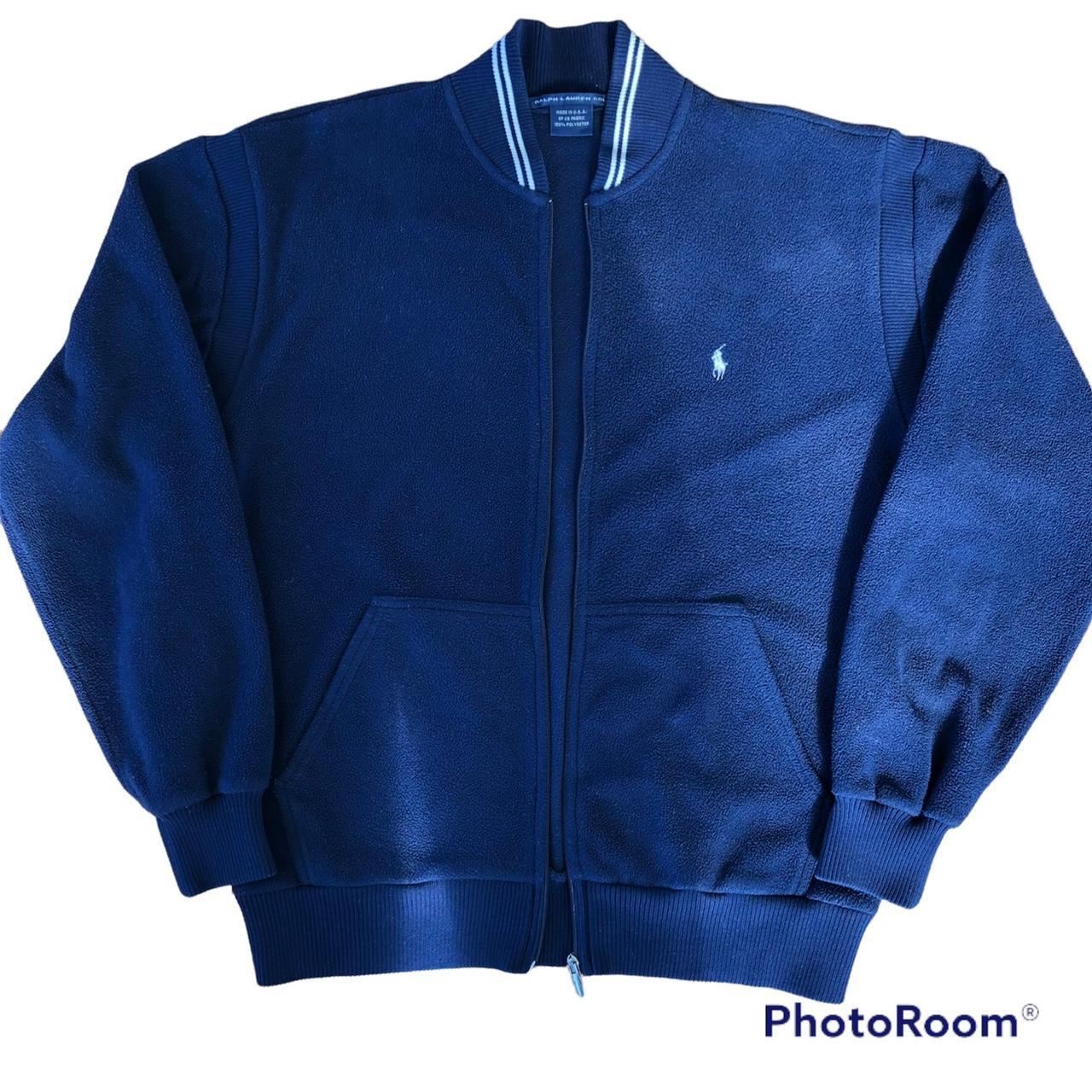 Ralph Lauren Golf fleece bomber jacket in navy blue... Depop