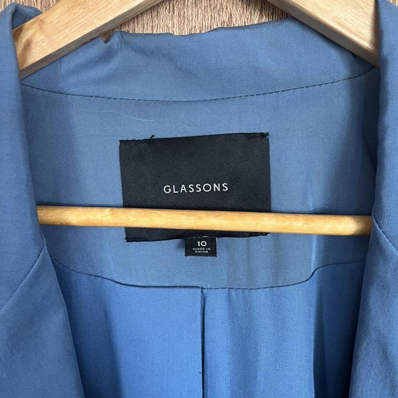 GLASSONS BLAZER OVERSIZED BLUE BLAZER SIZE 10... Depop